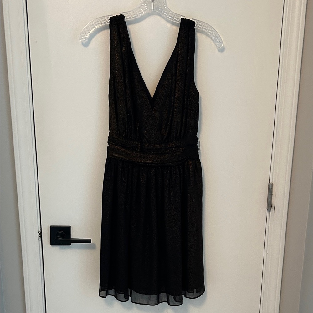 Soprano Black and Gold V-neck Dress